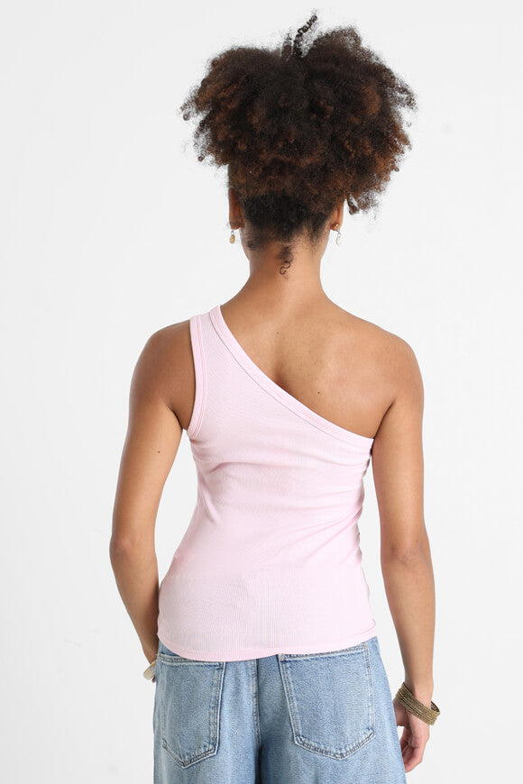 Geripptes One Shoulder Top - Pink
