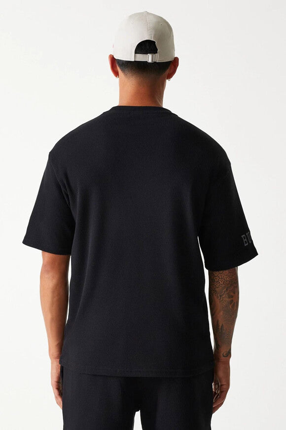 Oversized T-shirt with waffle texture - Black