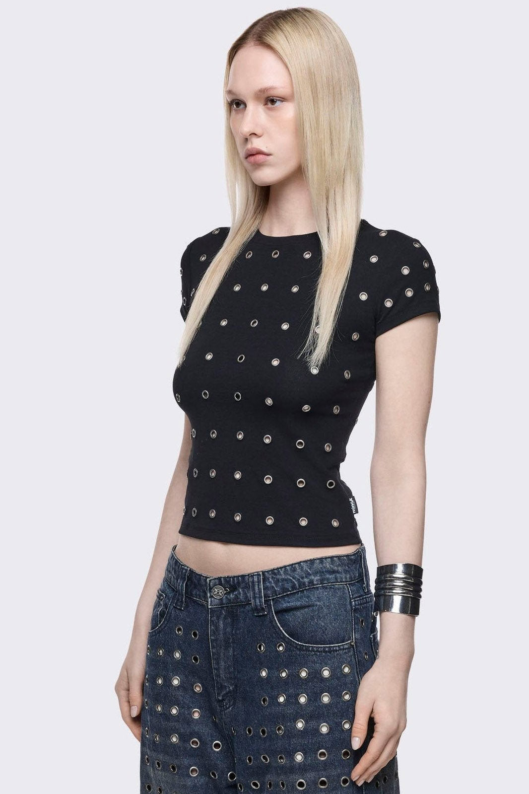 Rogue T-Shirt mit Nieten - Black