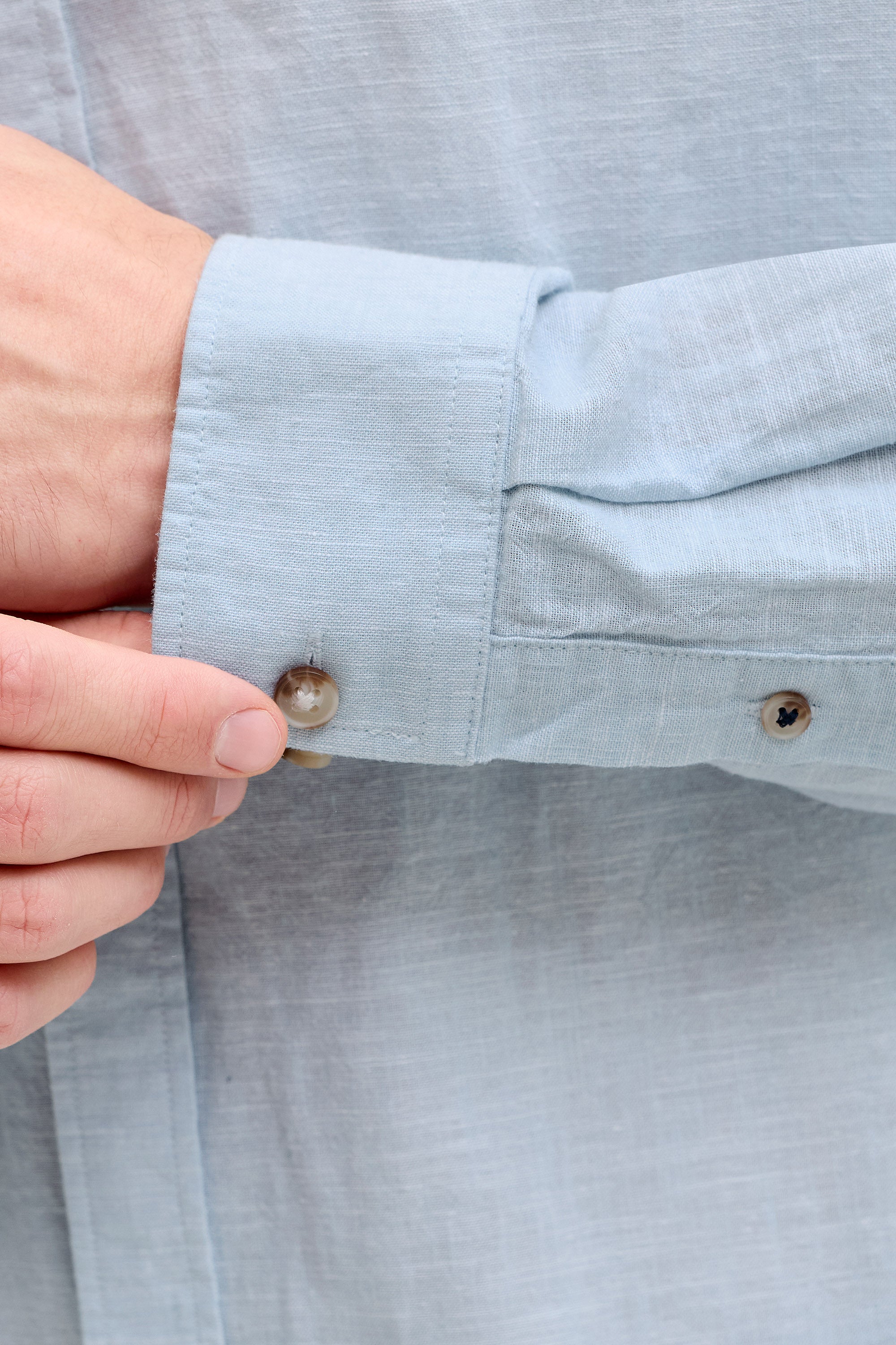 JJESUMMER Leinenhemd - Celestial Blue