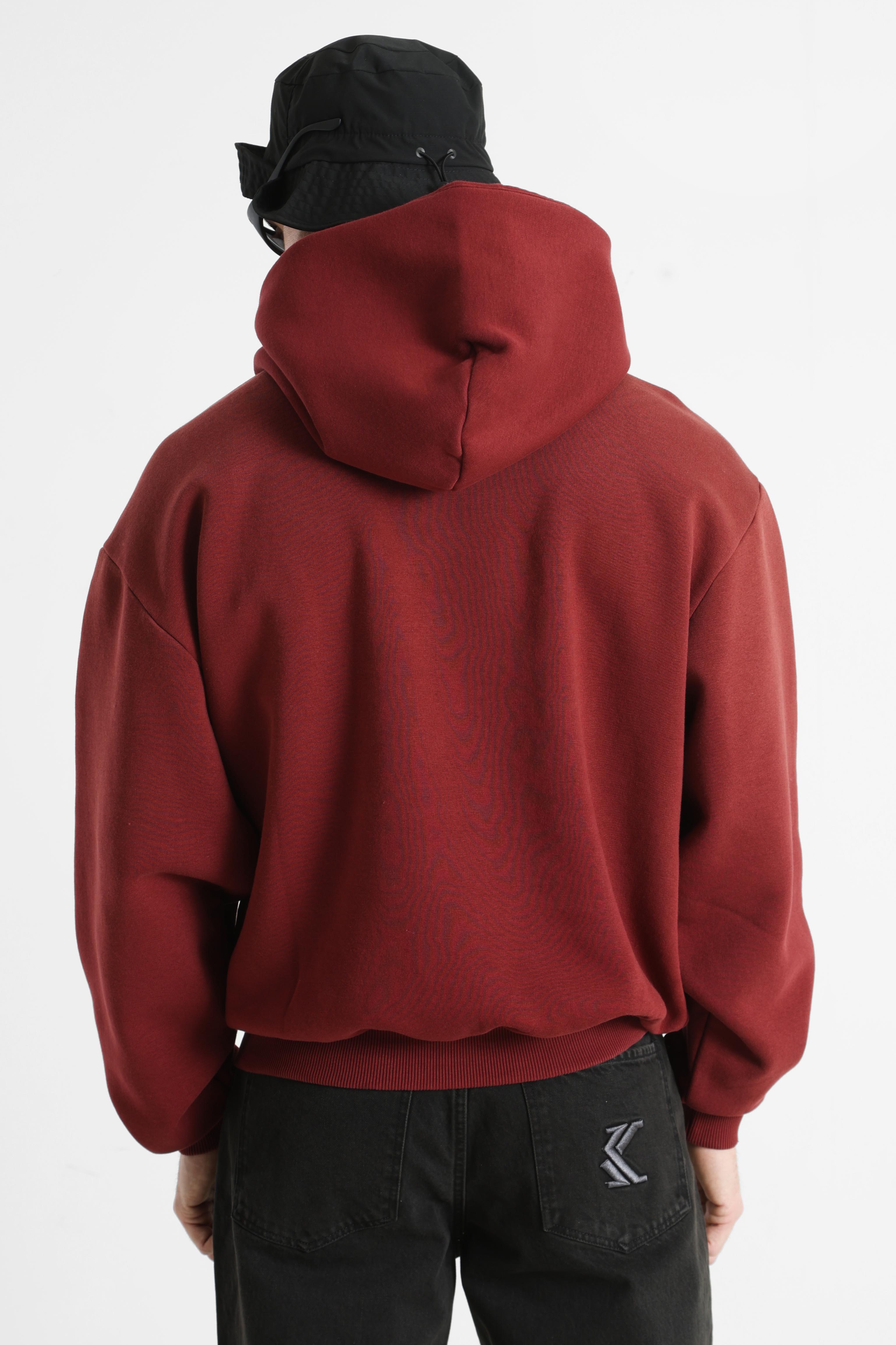Hooded sweatshirt - Dark Red