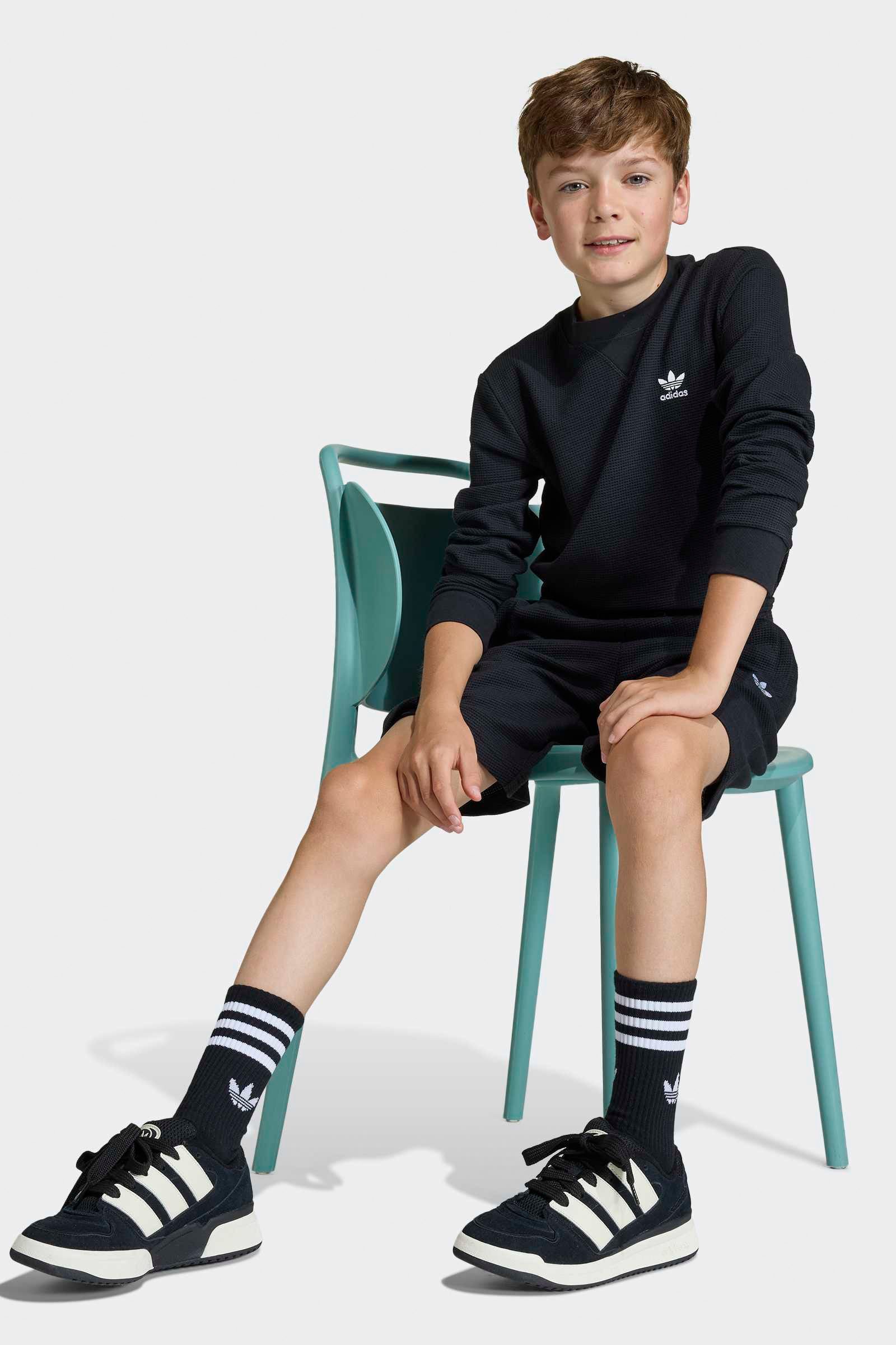 Waffle fabric shorts - Black