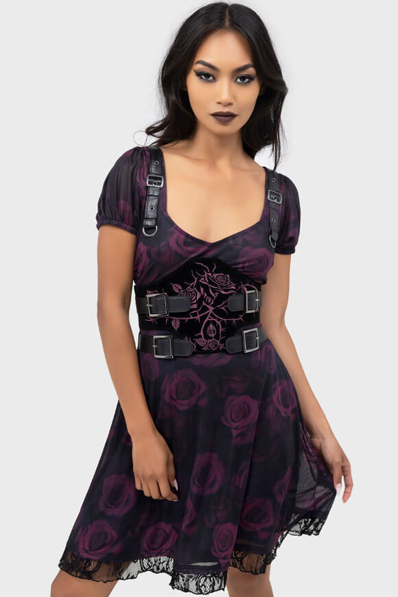 Minikleid - Black + Purple