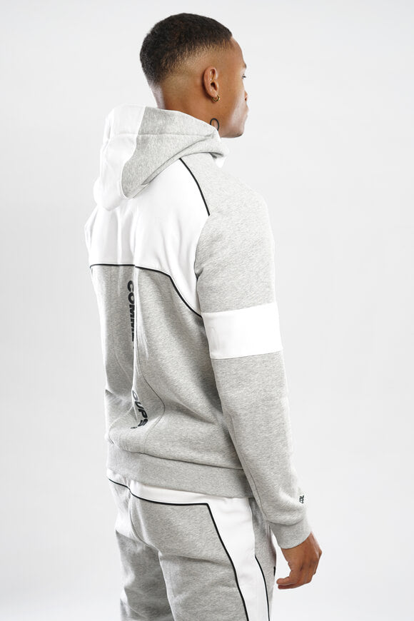 Baltimore zip-up hoodie sweatshirt - Grey + White