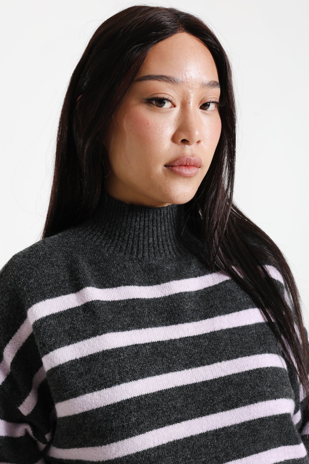 Maglione in maglia - Anthracite + Rosa