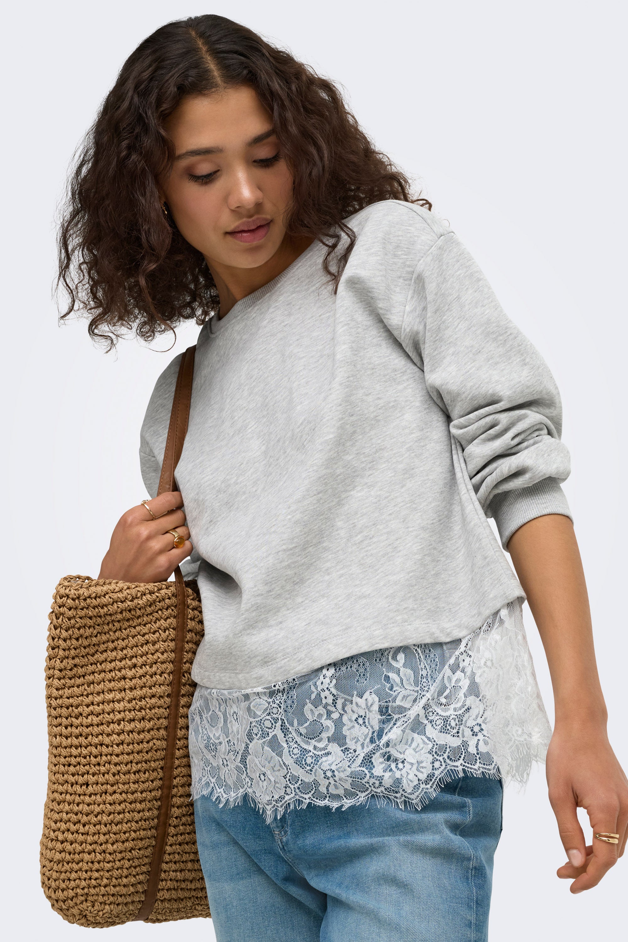ONLMIMI Sweatshirt - Light Grey Melange