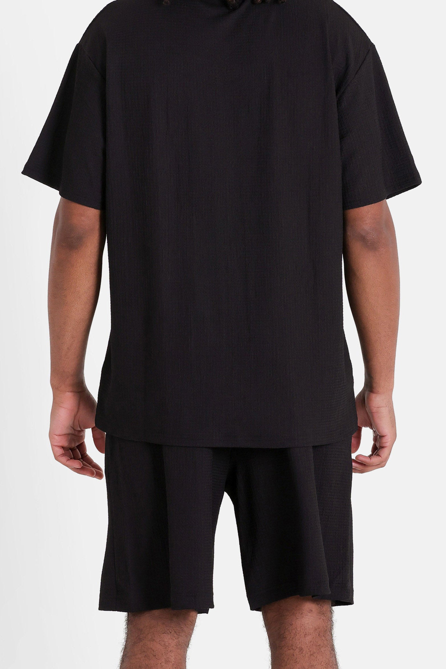 Short en tissu structuré - Black