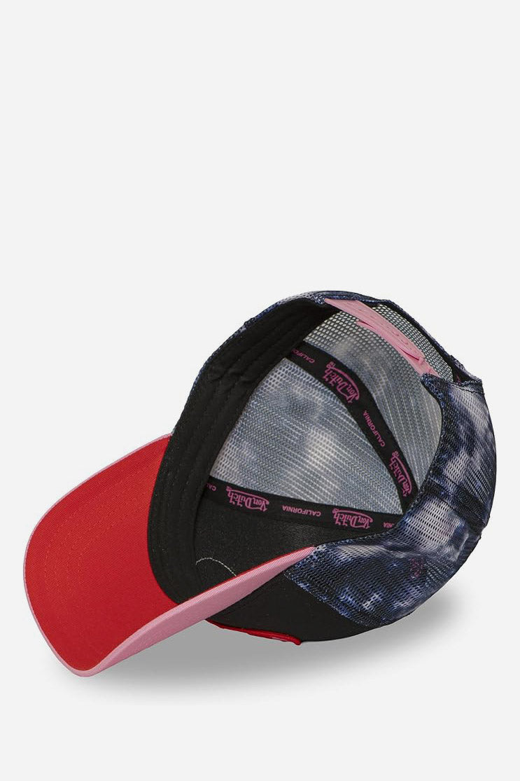 Trucker cap / snapback - Black + Light Pink + Blue