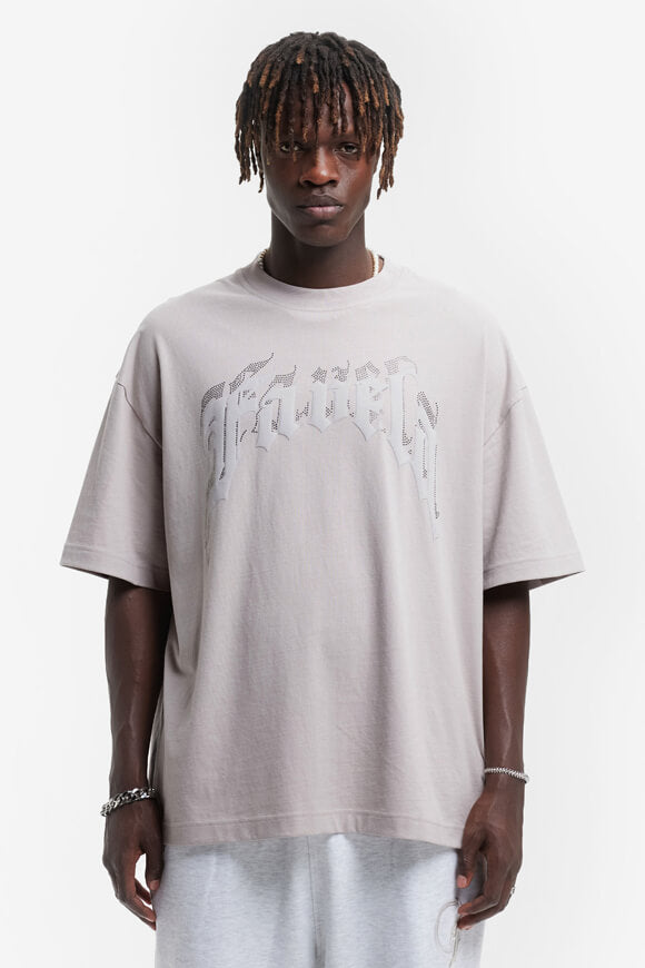 Aves Rhinestone Oversize T-Shirt - Ash