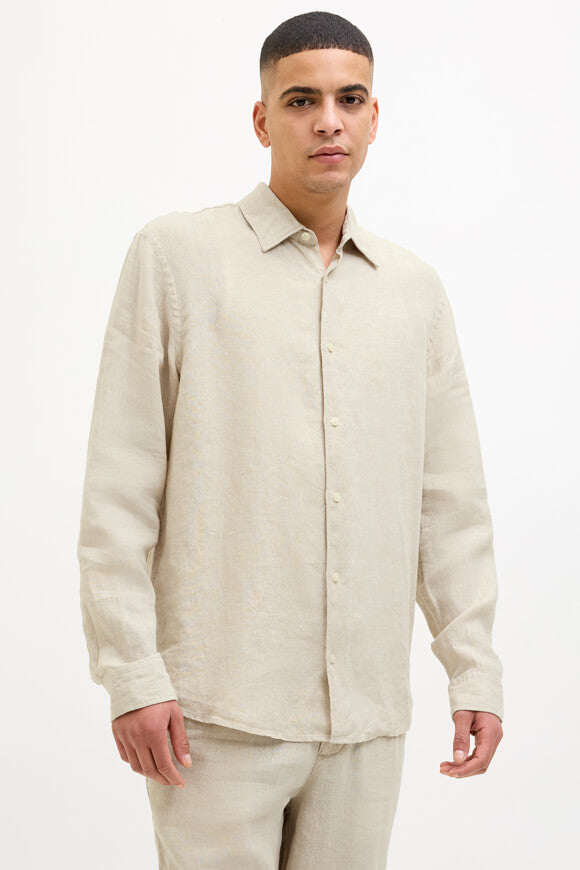 JPRCCLAWRENCE linen shirt - Silver Lining
