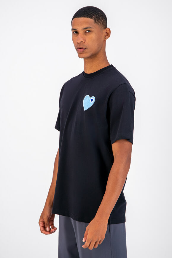 Maglietta Heart - Nero + Azzurro