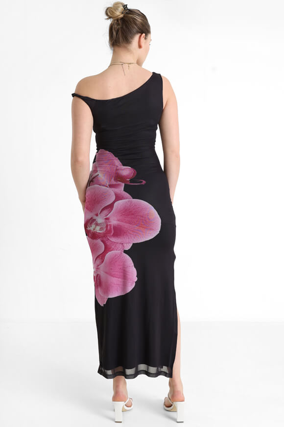 Robe one shoulder en mesh - Noir