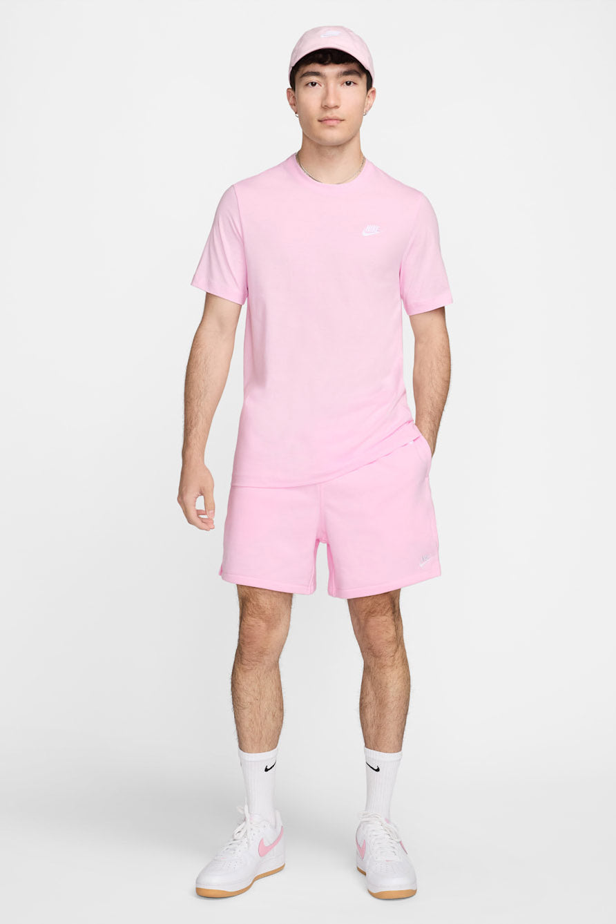 Shorts Sportswear Club in felpa - Pink Foam + White