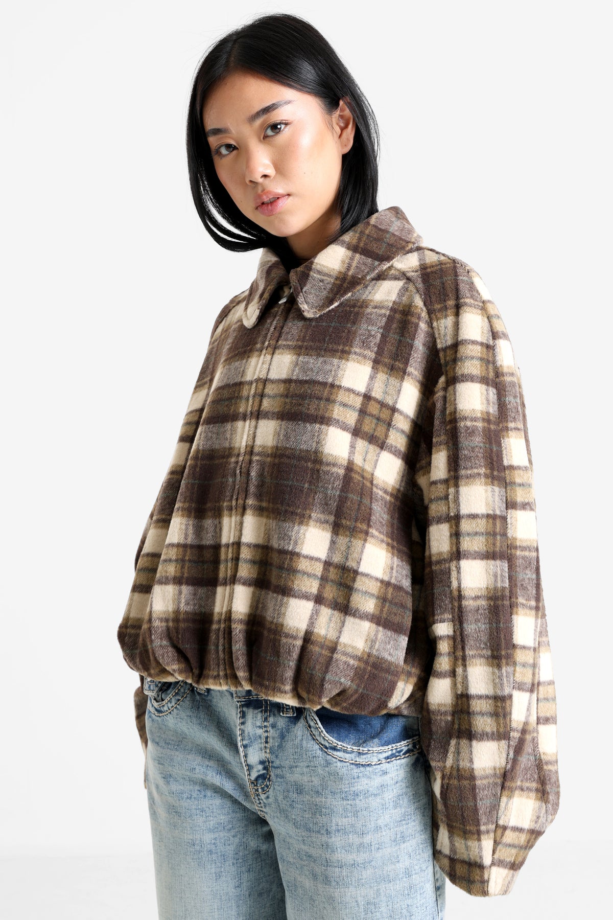 Veste ballon - Brun + Beige