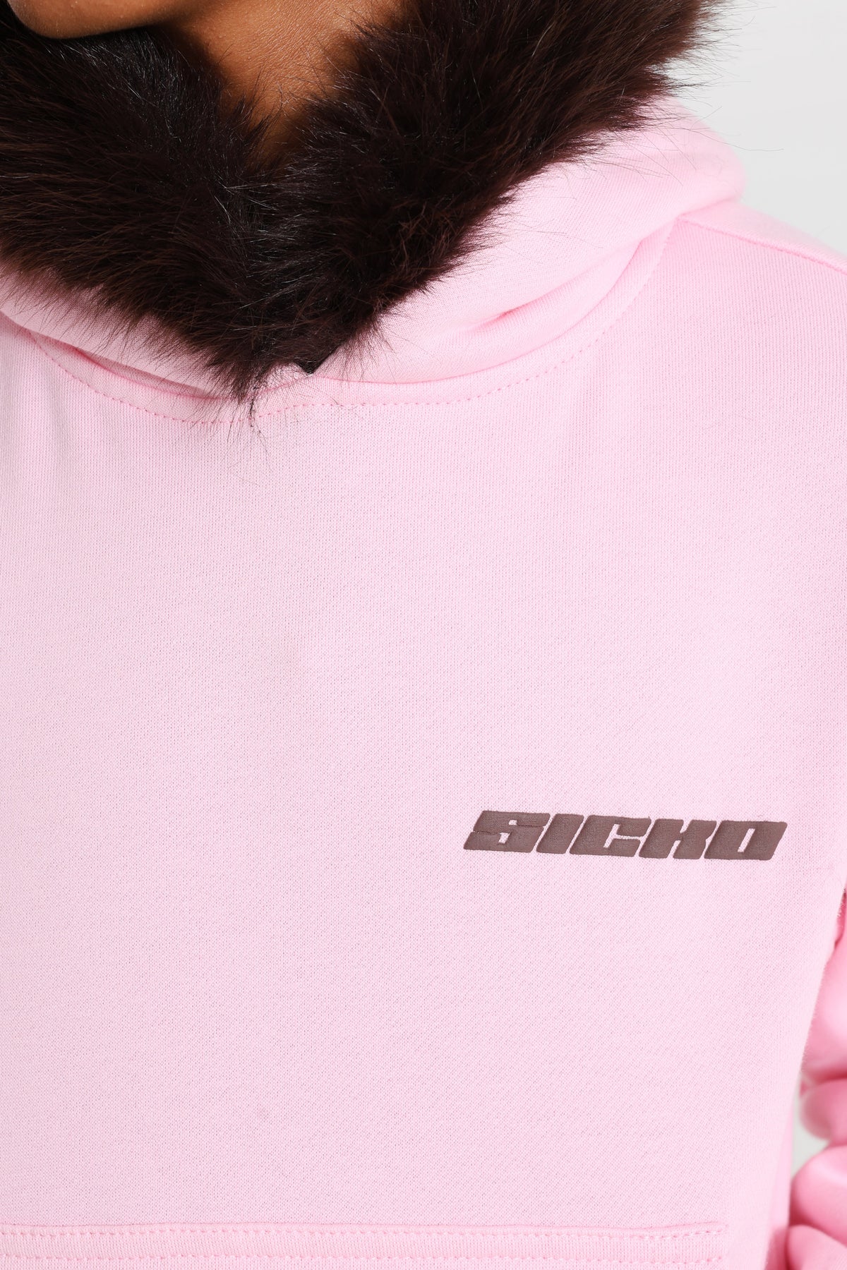 Sweatshirt à capuchon - Rose + Brun
