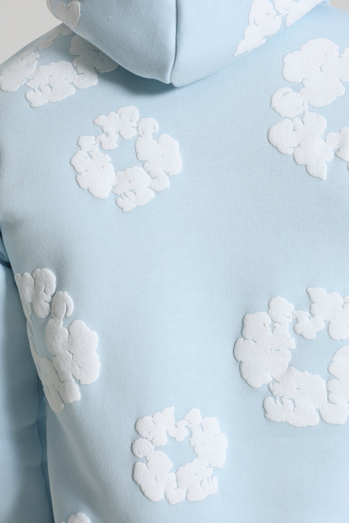 Kapuzensweatshirt - Light Blue + White