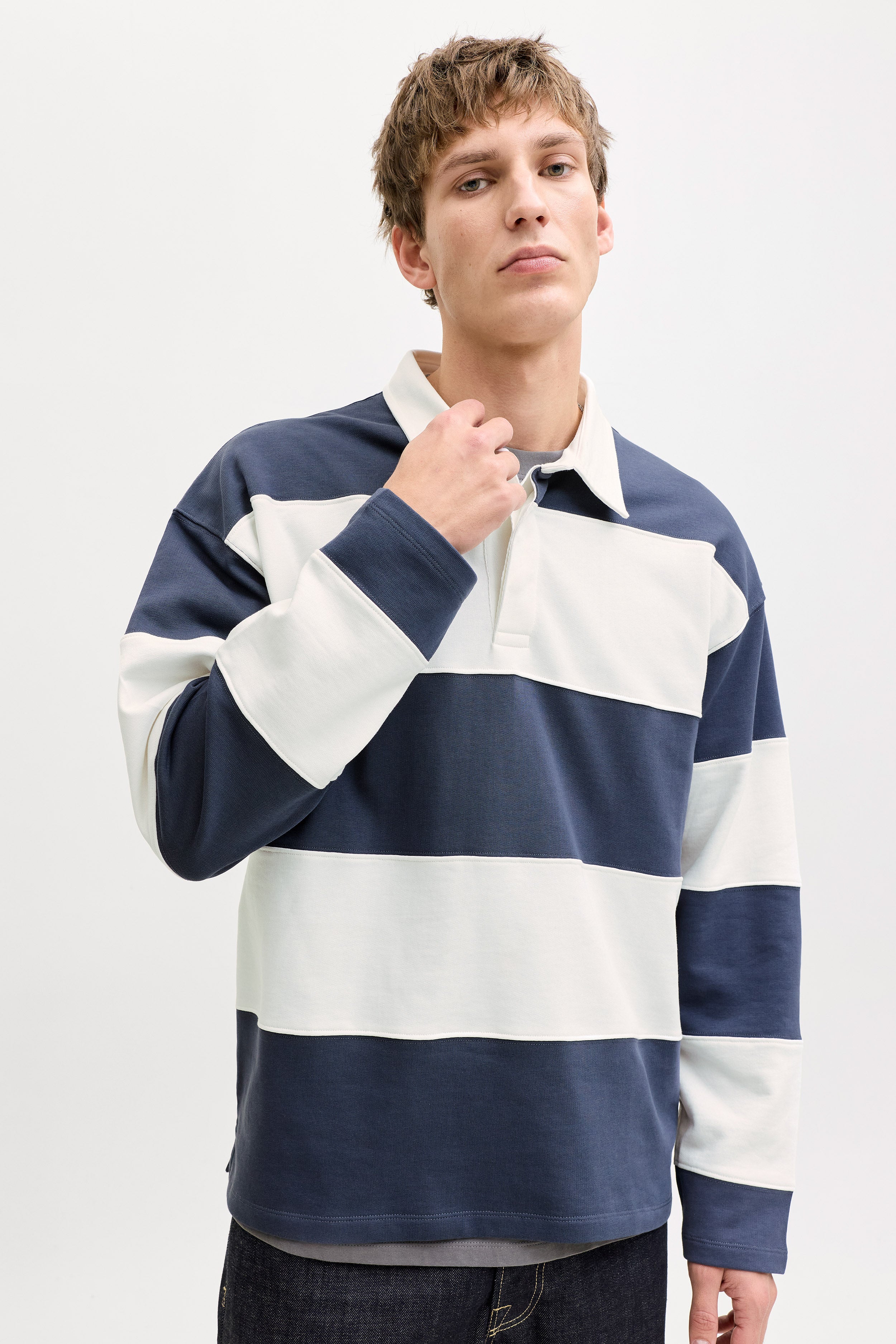 JORUPSTATE Langarmshirt - Odyssey Gray + Cloud Dancer