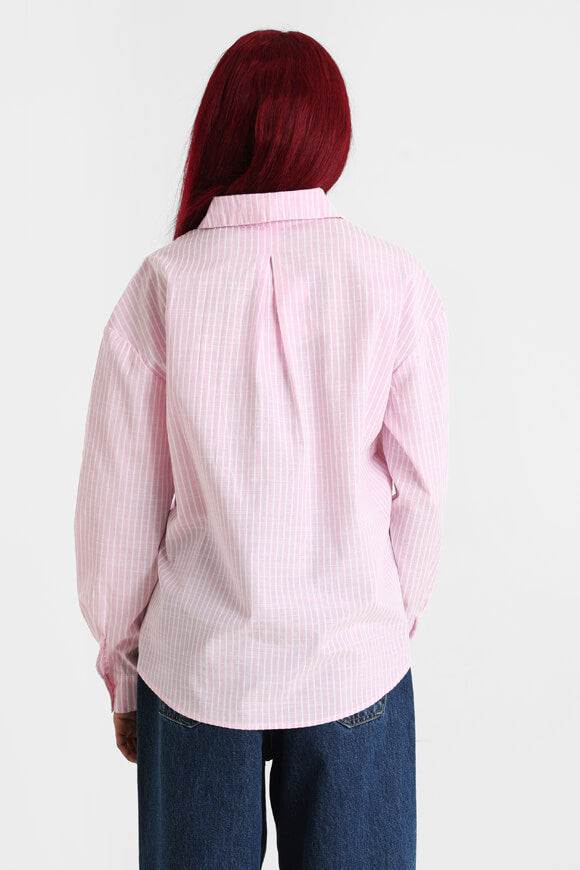 Camicia oversize - rosa + bianco