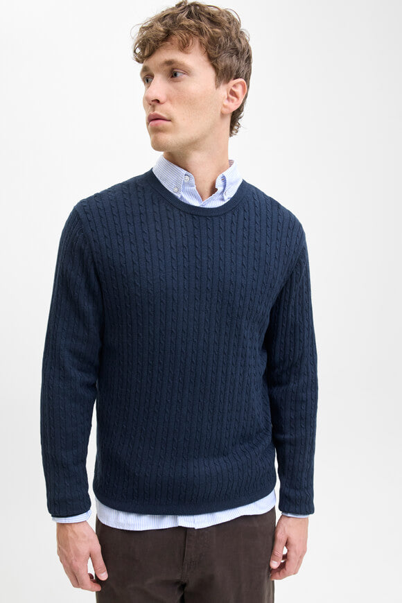 JJEEMIL pull en tricot fin - Navy Blazer