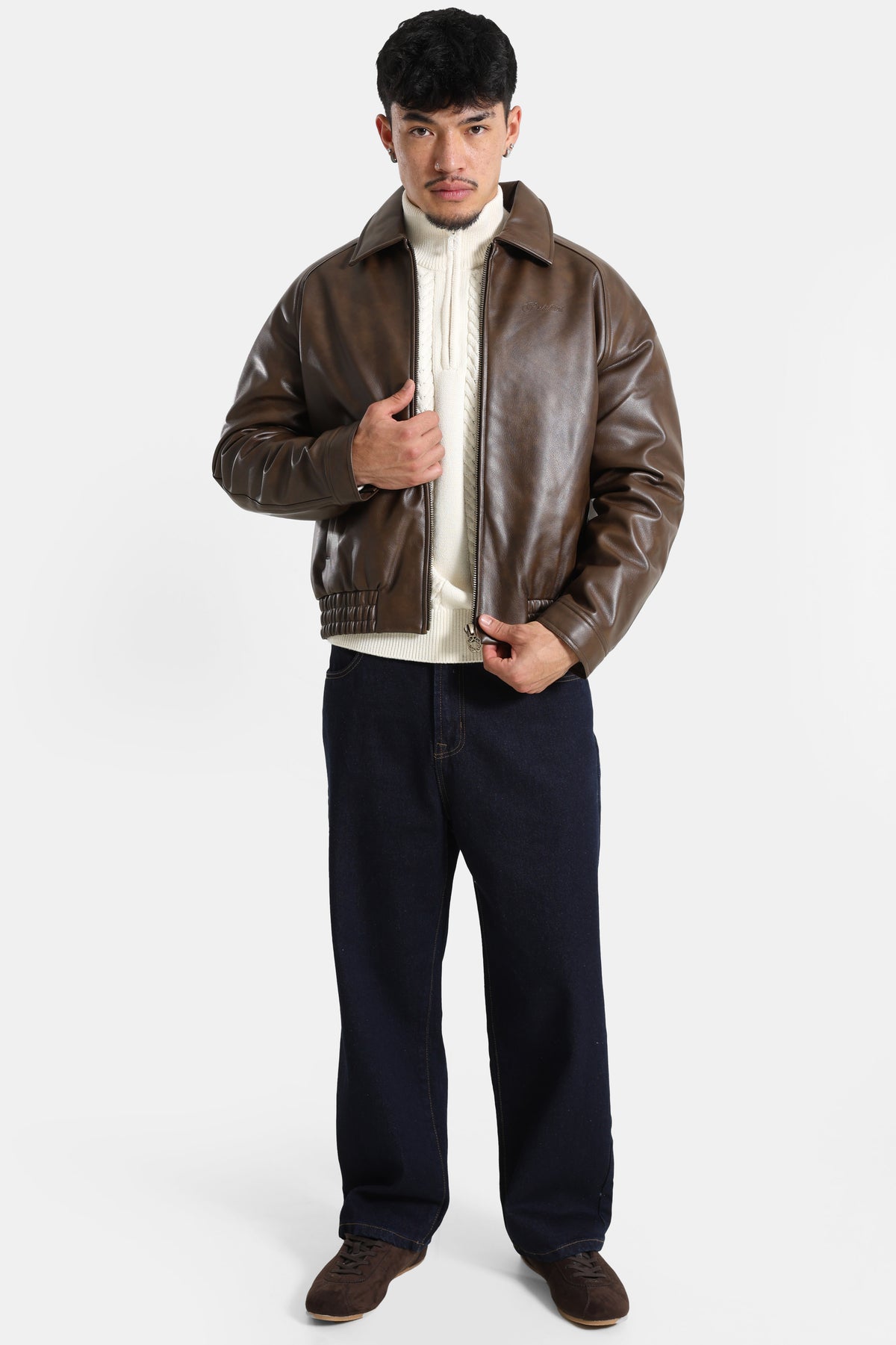 Giacca in ecopelle - Brown