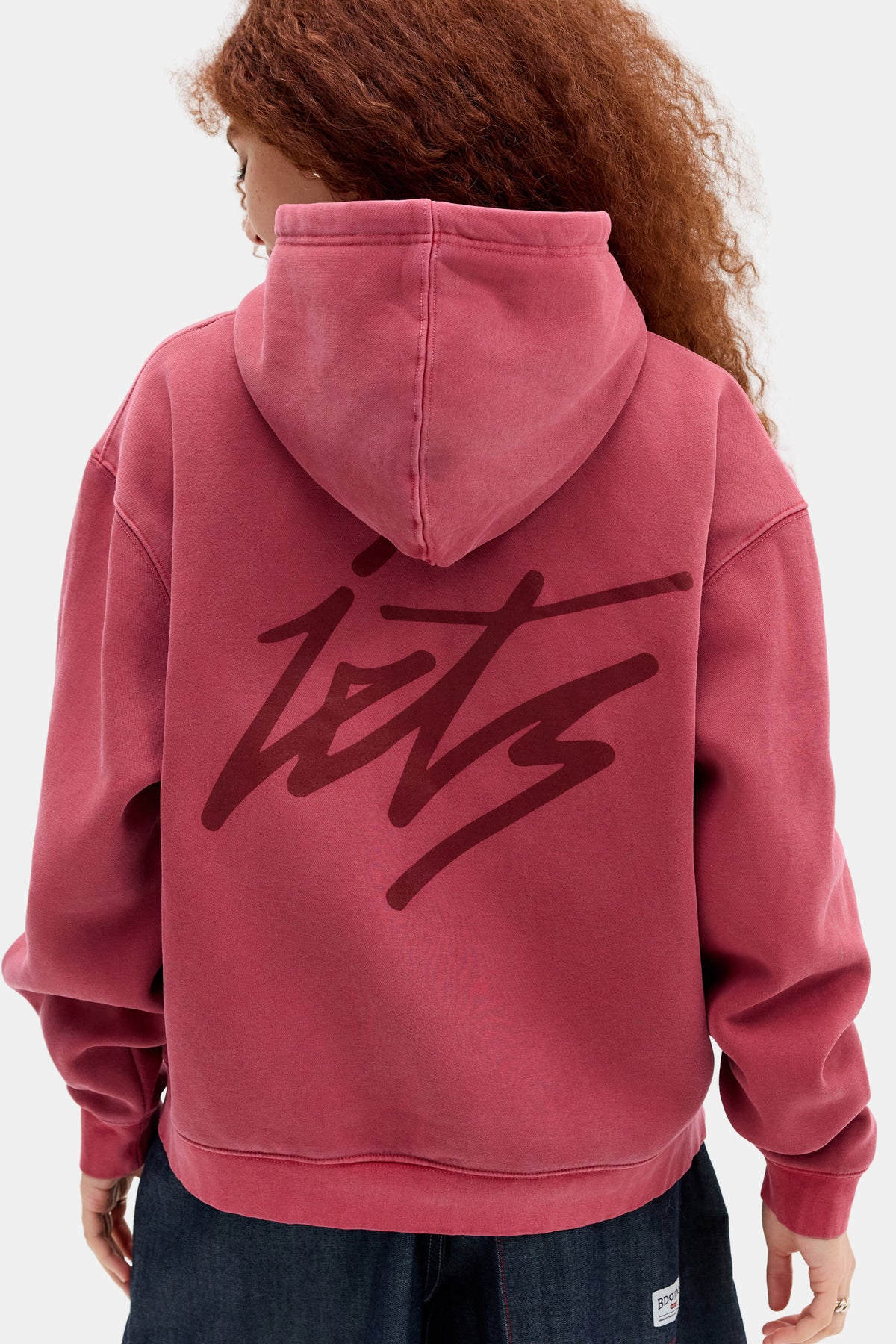 Oversize Kapuzensweatjacke - Red Berry