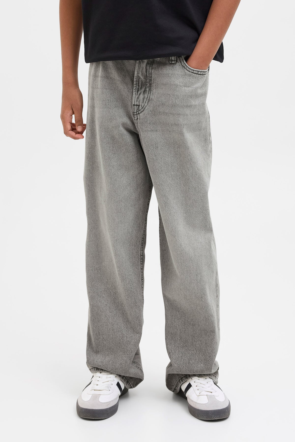 JJIALEX Baggy Fit Jeans - Grey Denim