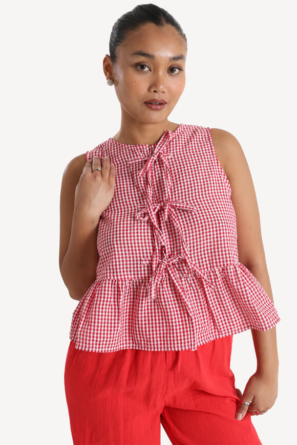 Blouse crop - rouge + blanc