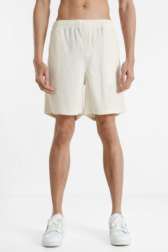 Strukturierte Stoffshorts - Hellbeige