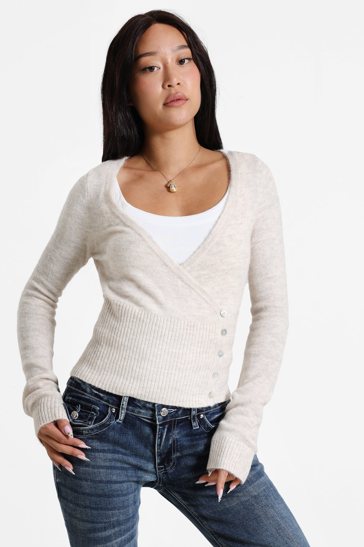 Knitted sweater - Beige clair