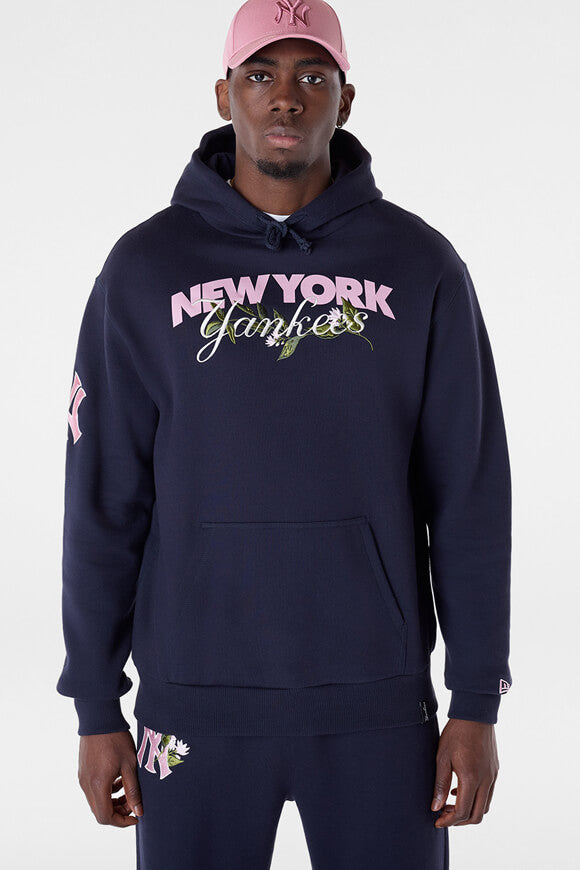 MLB Floral Graphic Hooded Sweatshirt - Navy