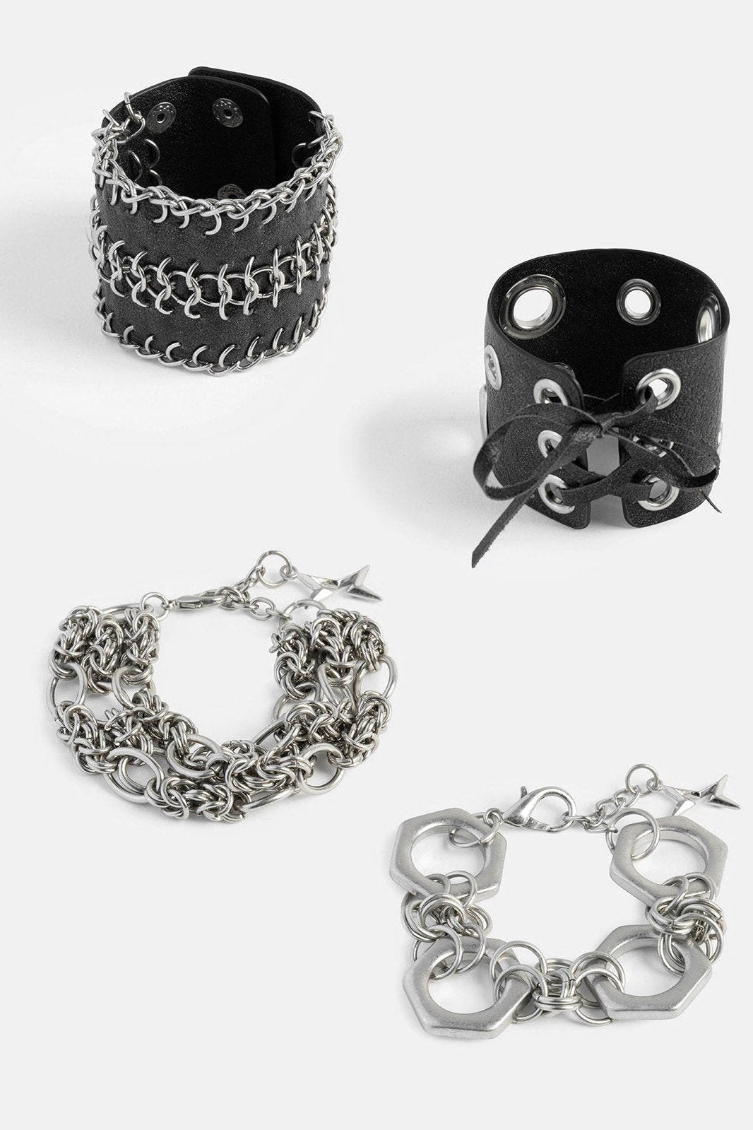 Armband-Set - Black + Silver