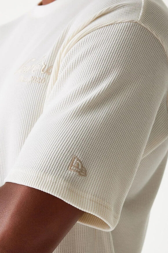 Oversized T-shirt with waffle texture - Offwhite