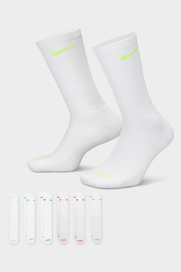 Confezione di sei calzini - Bianco + Multicolore