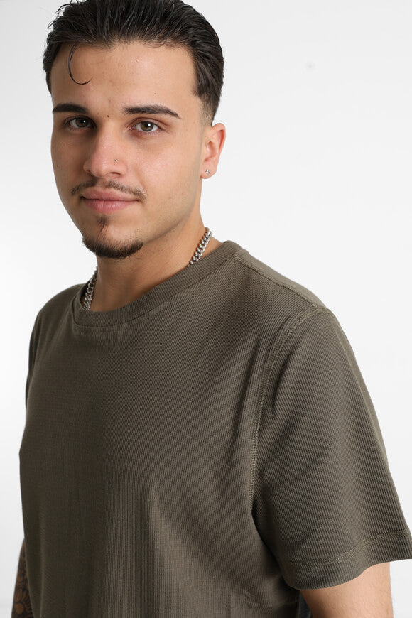 Strukturiertes T-Shirt - Olive