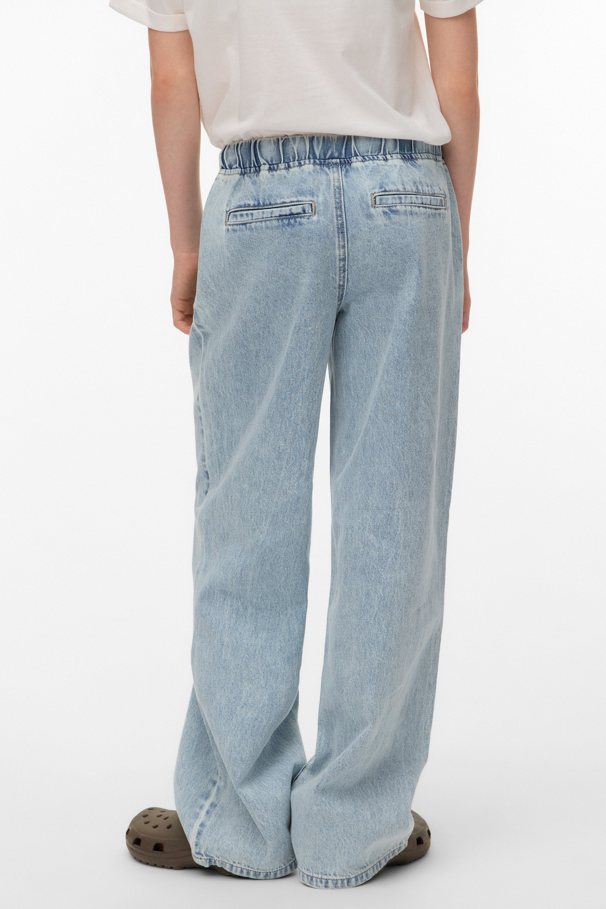 VMVALERIA jeans a gamba larga - Light Blue Denim