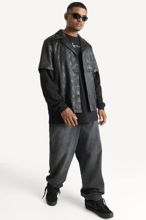 Chemise en satin Resort - Black