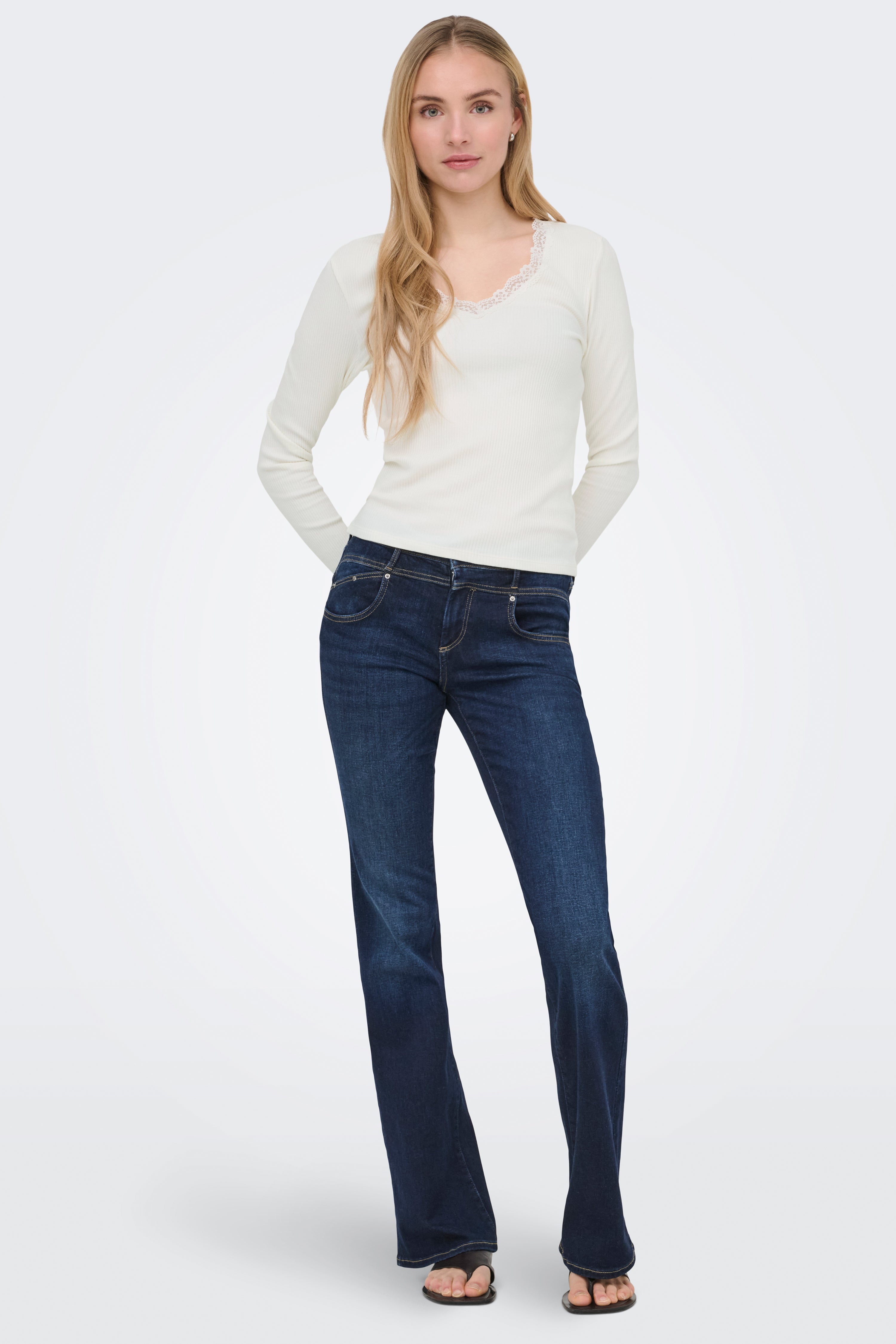 Camicia ONLSARA in coste a maniche lunghe - Cloud Dancer