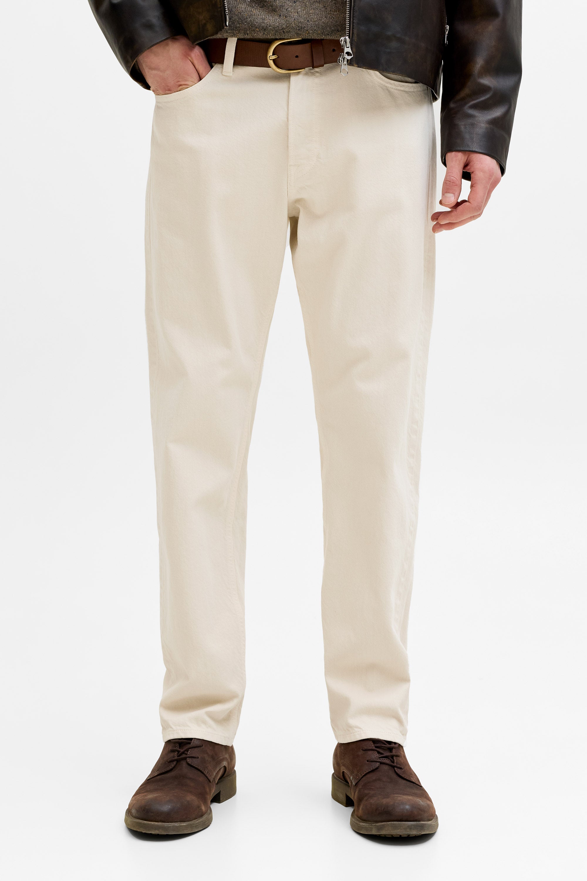 JJICHRIS Relaxed Fit Jeans L32 - Offwhite