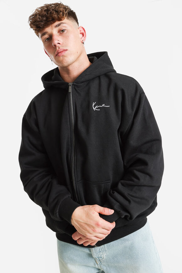 Kapuzensweatjacke - Schwarz + Weiss