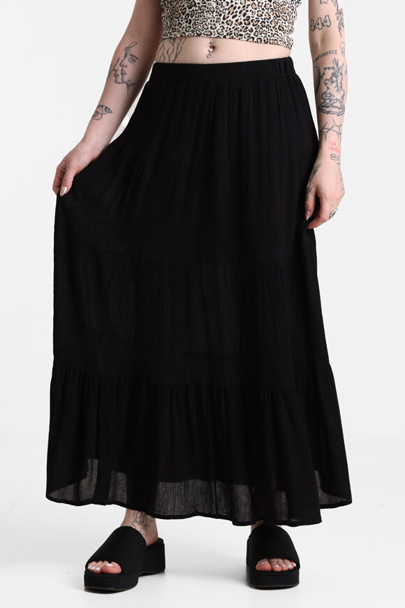 Strukturierter Maxirock - Schwarz