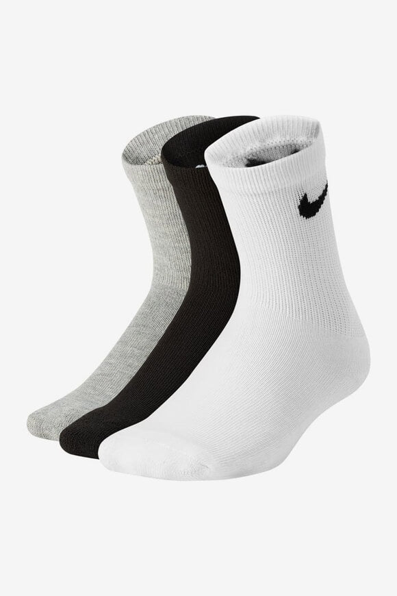 Dreierpack Kids Socken - White + Grey + Black