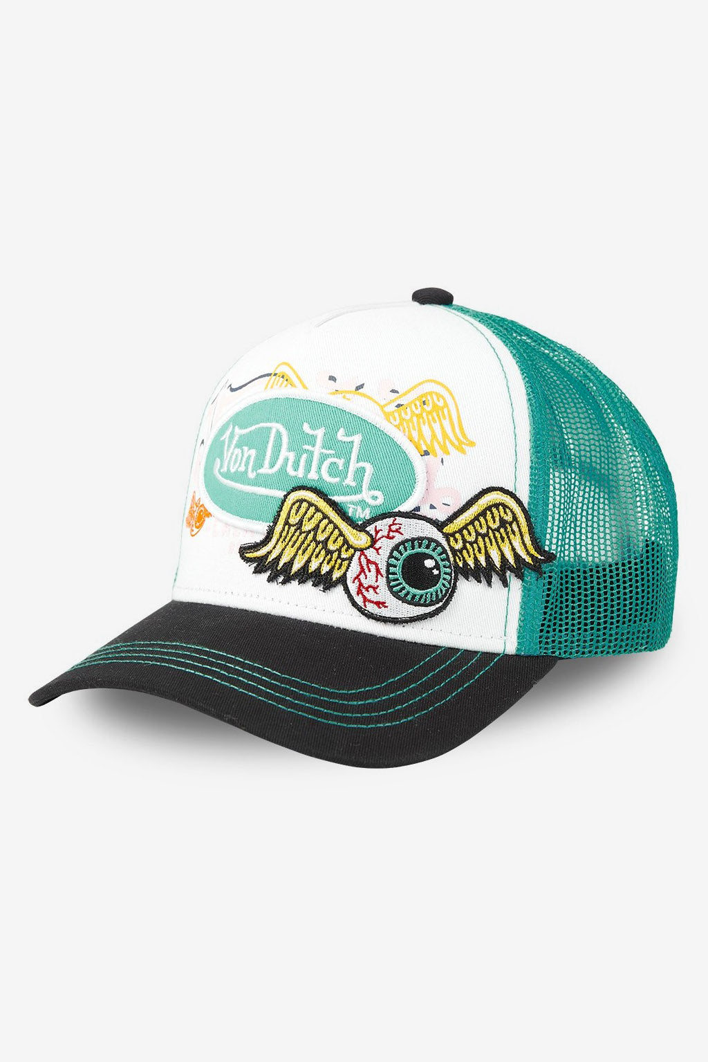 Trucker Cap / Snapback - White + Green + Black