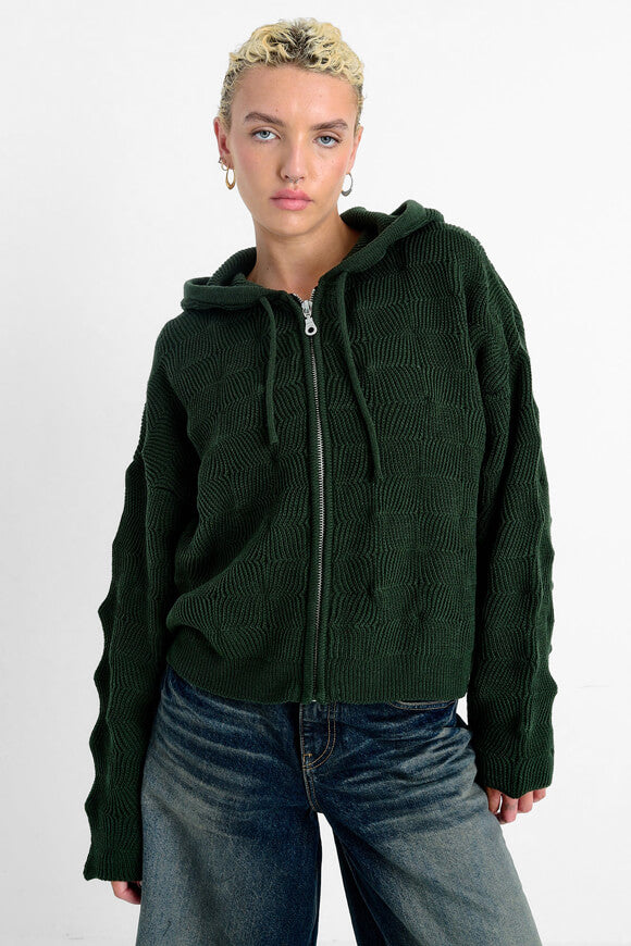 Thing jaquette ample en tricot épais - Dark Green