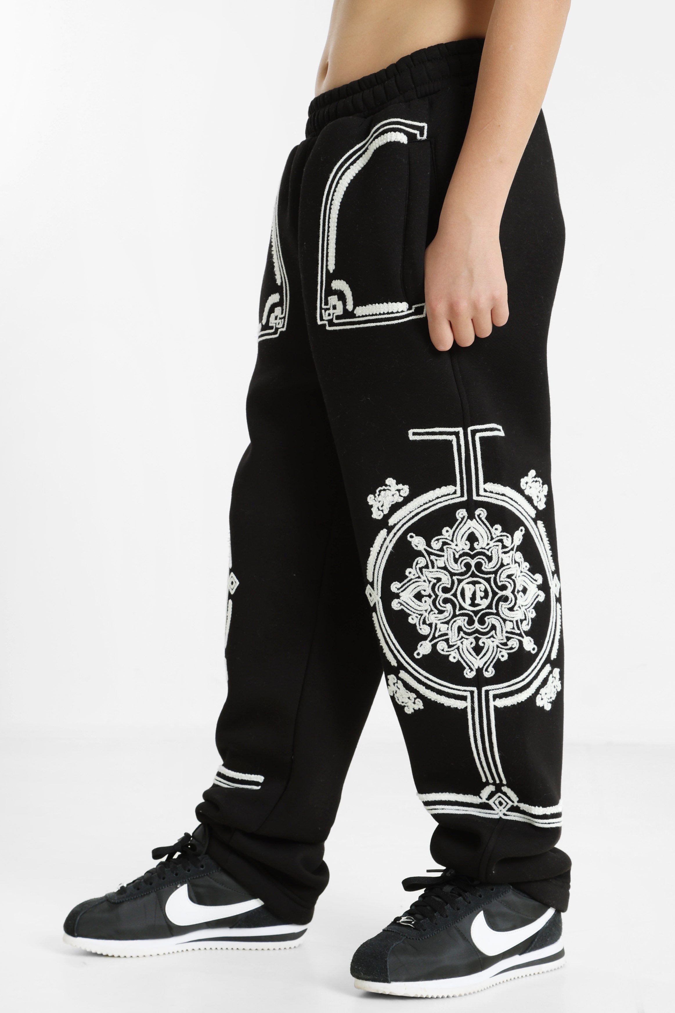 Pantalone in felpa - Black + White