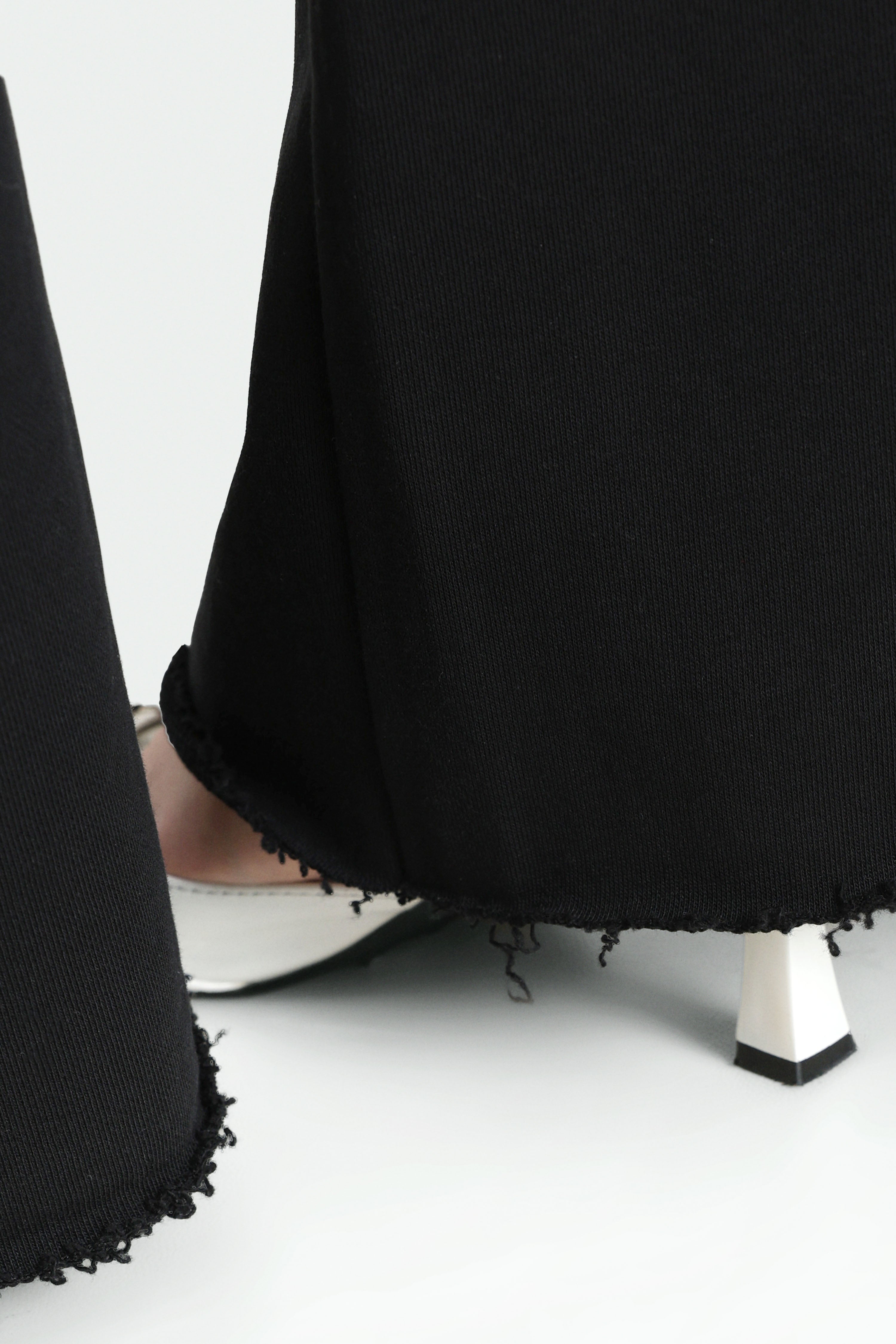 Wide Leg Sweathose - Schwarz