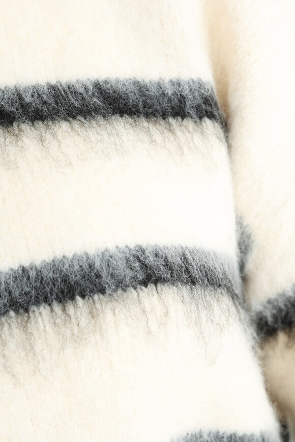 Oversize hairy knit sweater - Ecru