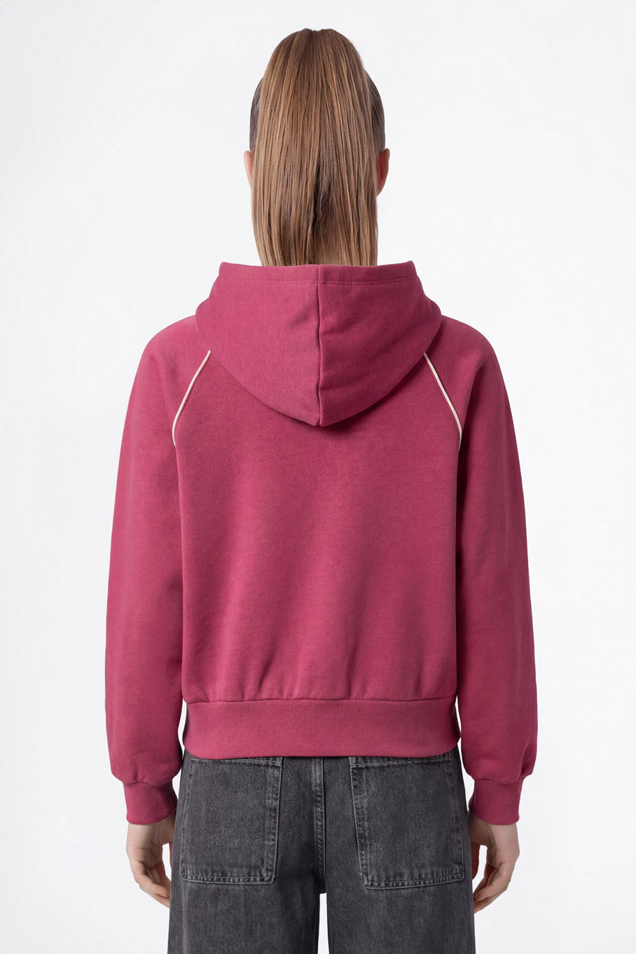 Felpa con cappuccio e zip - Pink