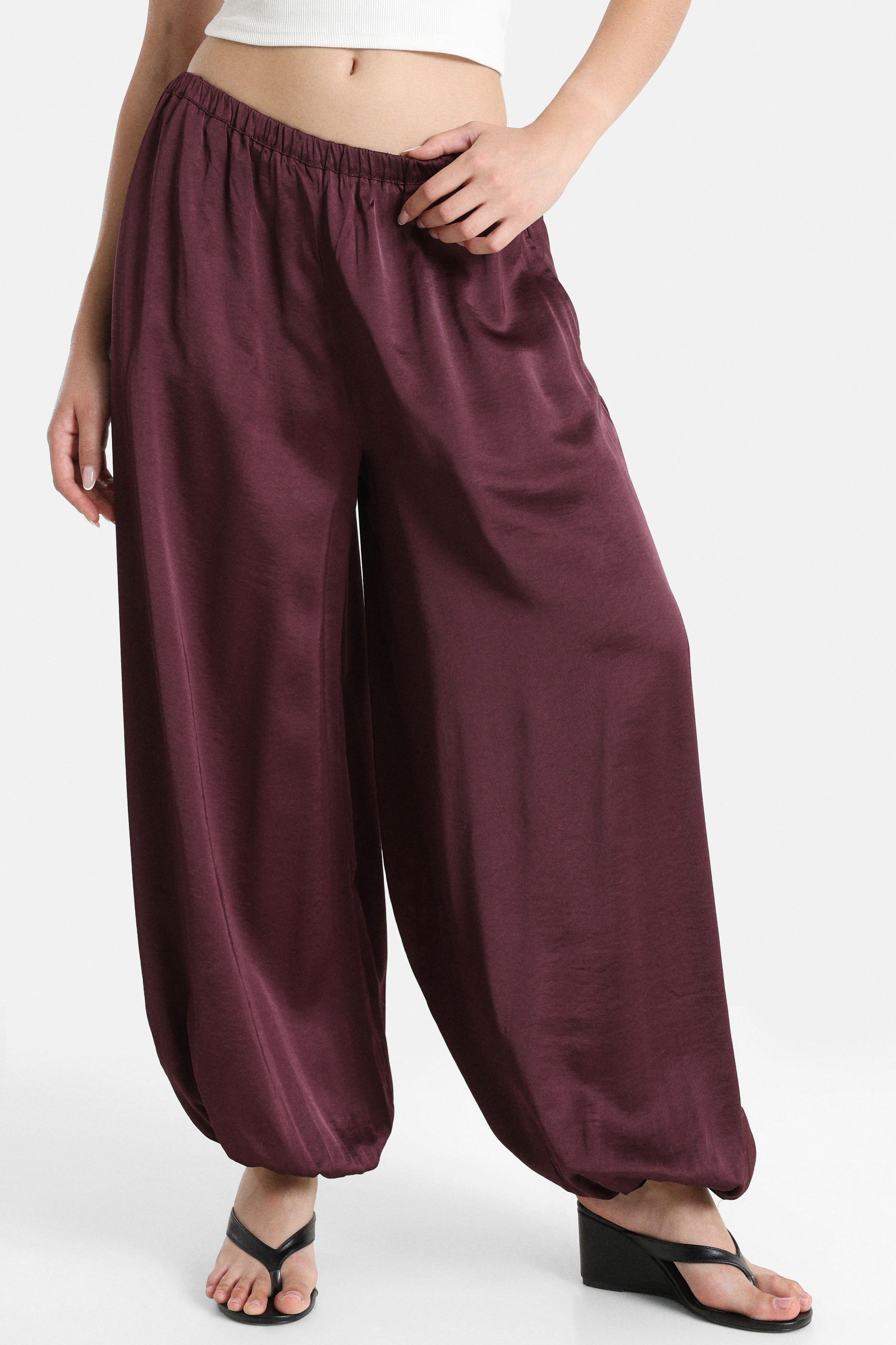 Ballon-Satinhose - Aubergine