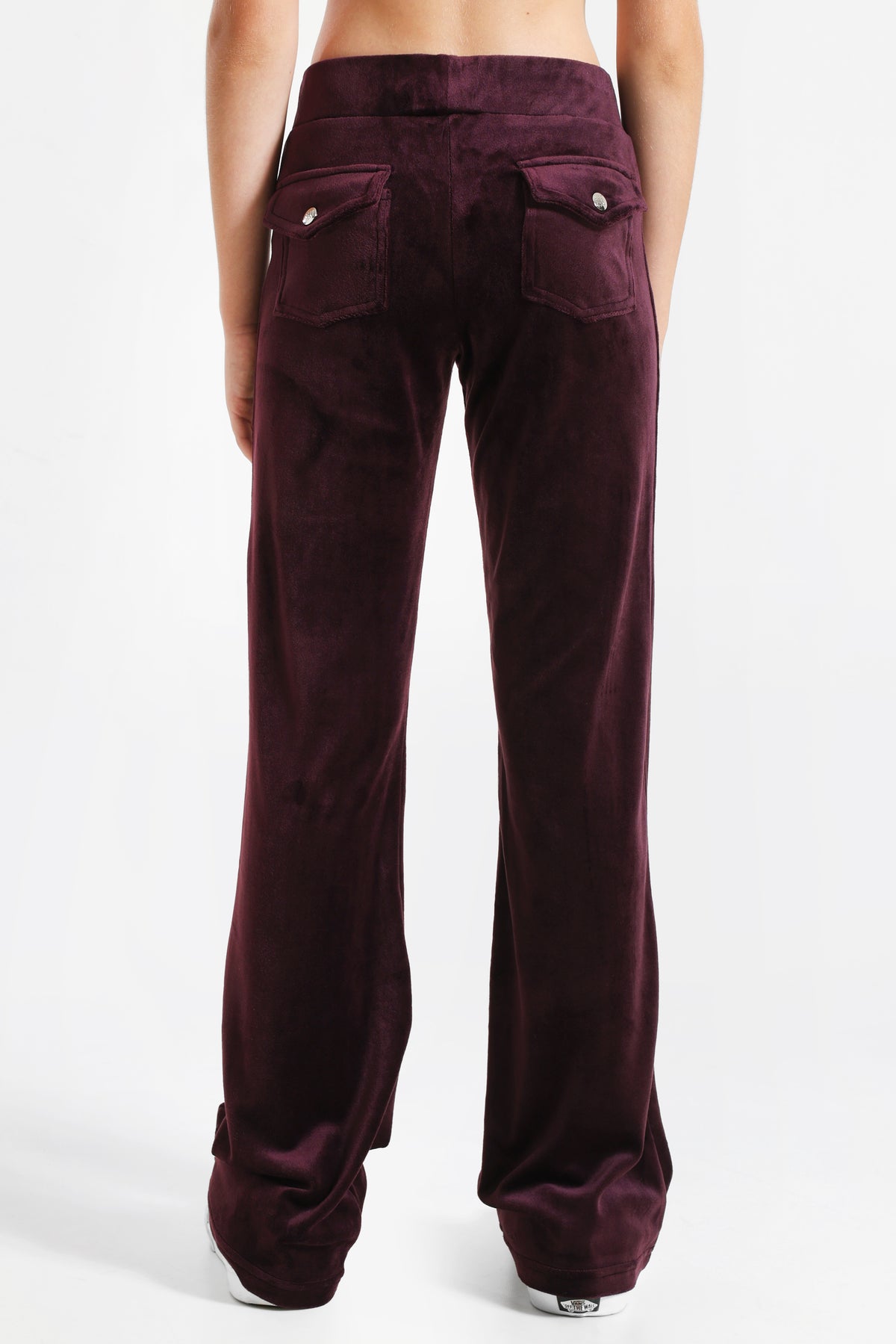 Pantalon flare en velours - Aubergine