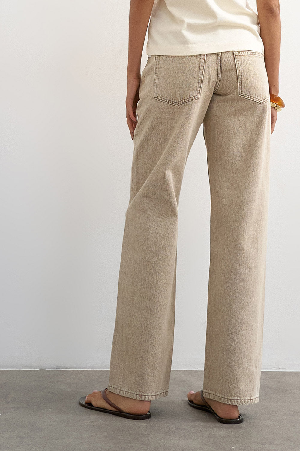 Jeans TSEMBER a gamba larga L32 - Beige Denim